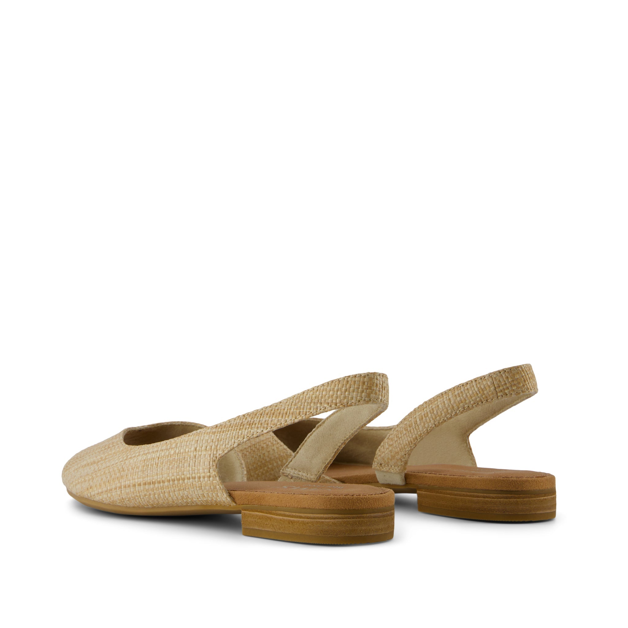 Briella Slingback Flat - Almond Raffia Back View