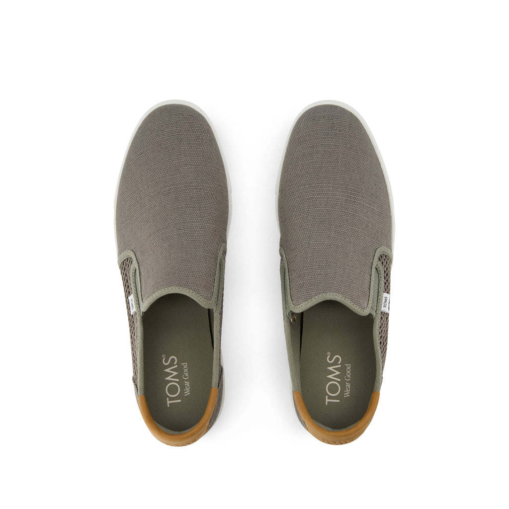 Baja 2.0 Slip On Sneaker - Vetiver Grey Legacy Canvas and Textured Mesh Top View