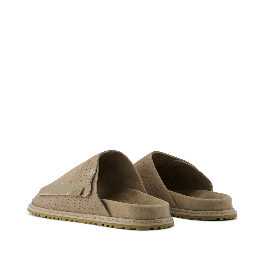 Danilo Slide Sandal - Dune Perforated Suede Back View