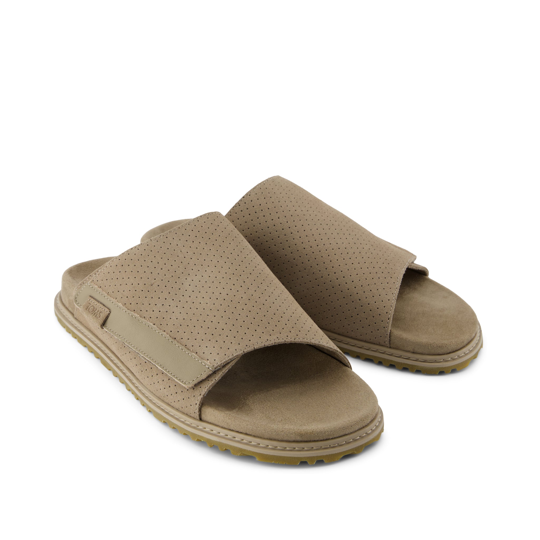 Danilo Slide Sandal Dune Perforated Suede – TOMS.com