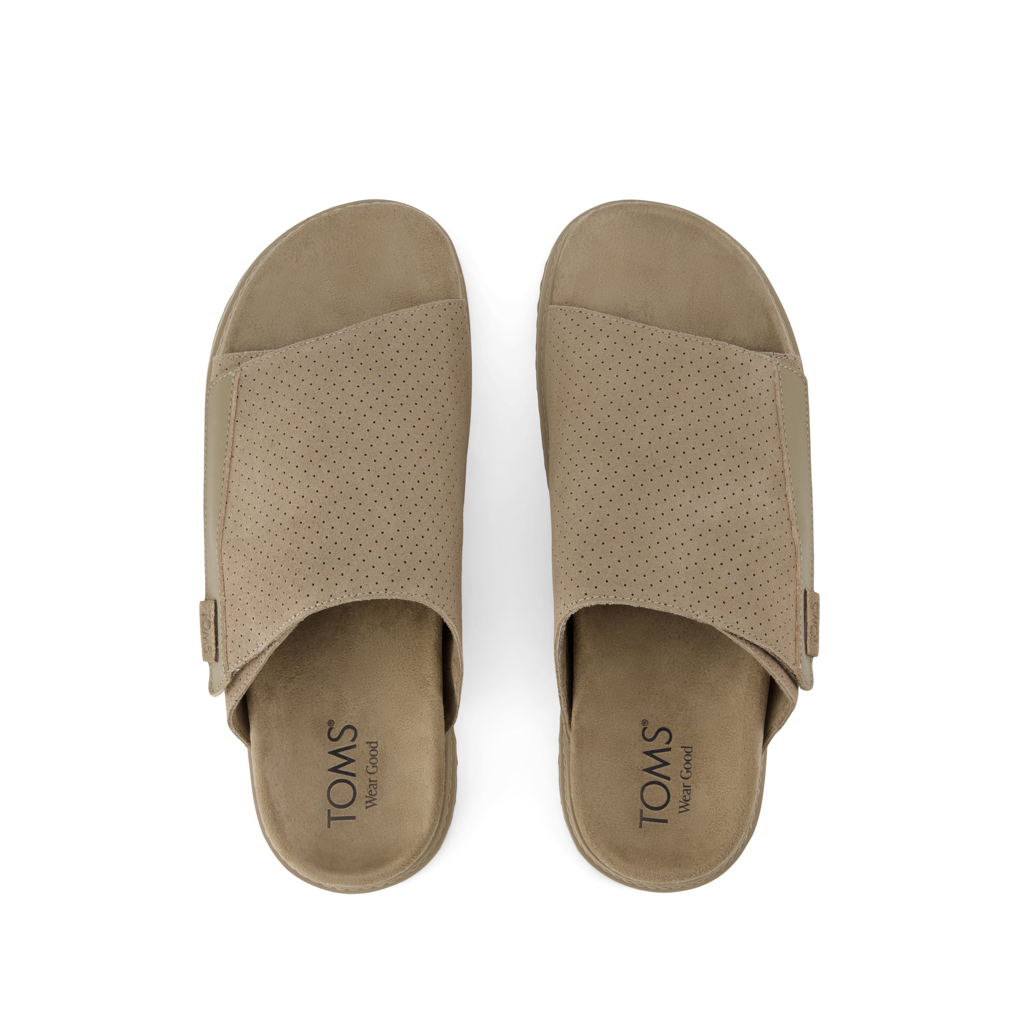 Danilo Slide Sandal Dune Perforated Suede – TOMS.com