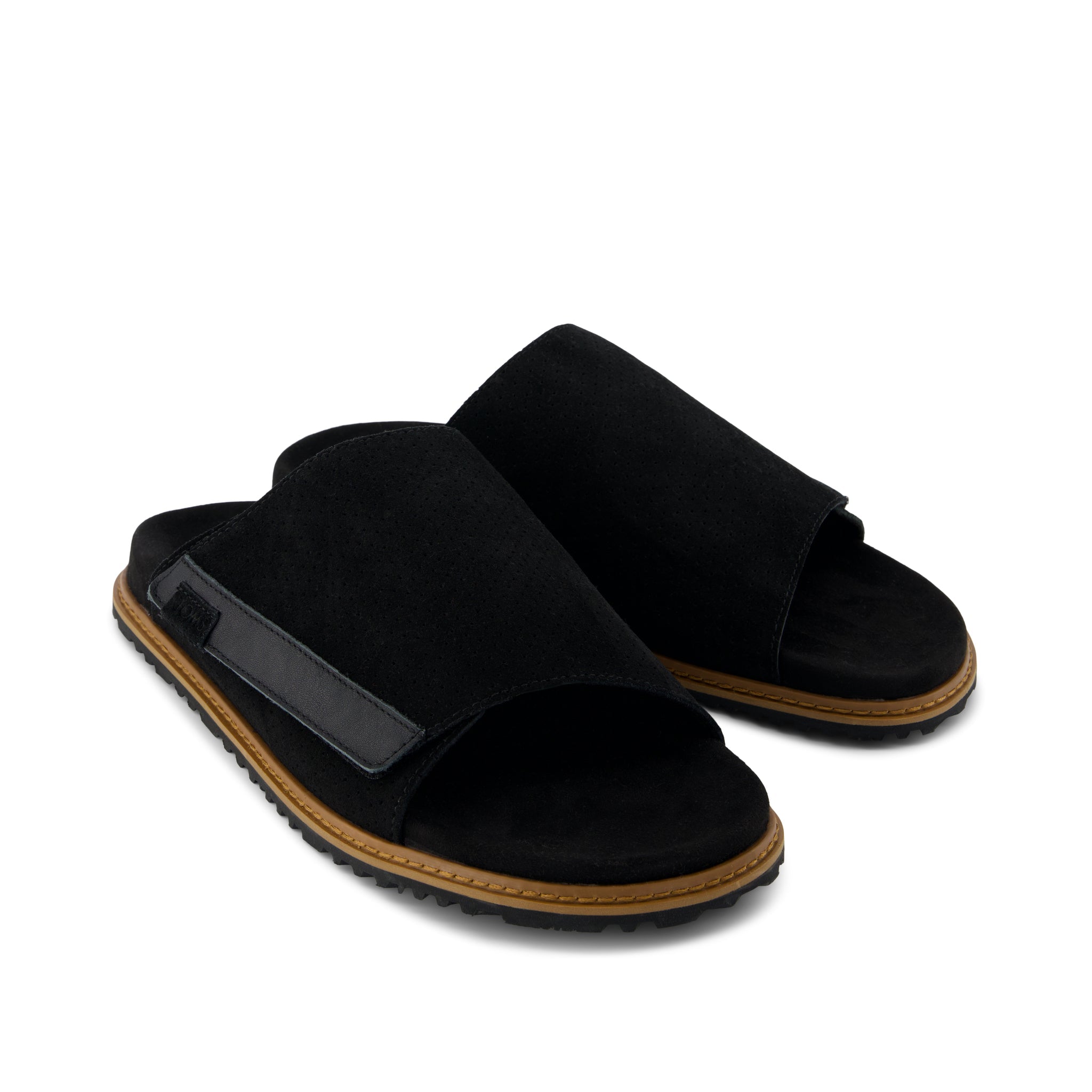 Danilo Slide Sandal Black Perforated Suede – TOMS.com