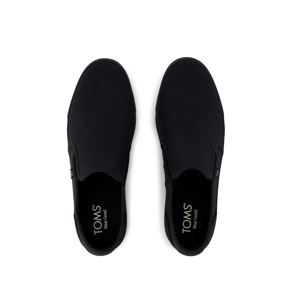 Baja 2.0 Slip On Sneaker - Black and Black Legacy Canvas Top View
