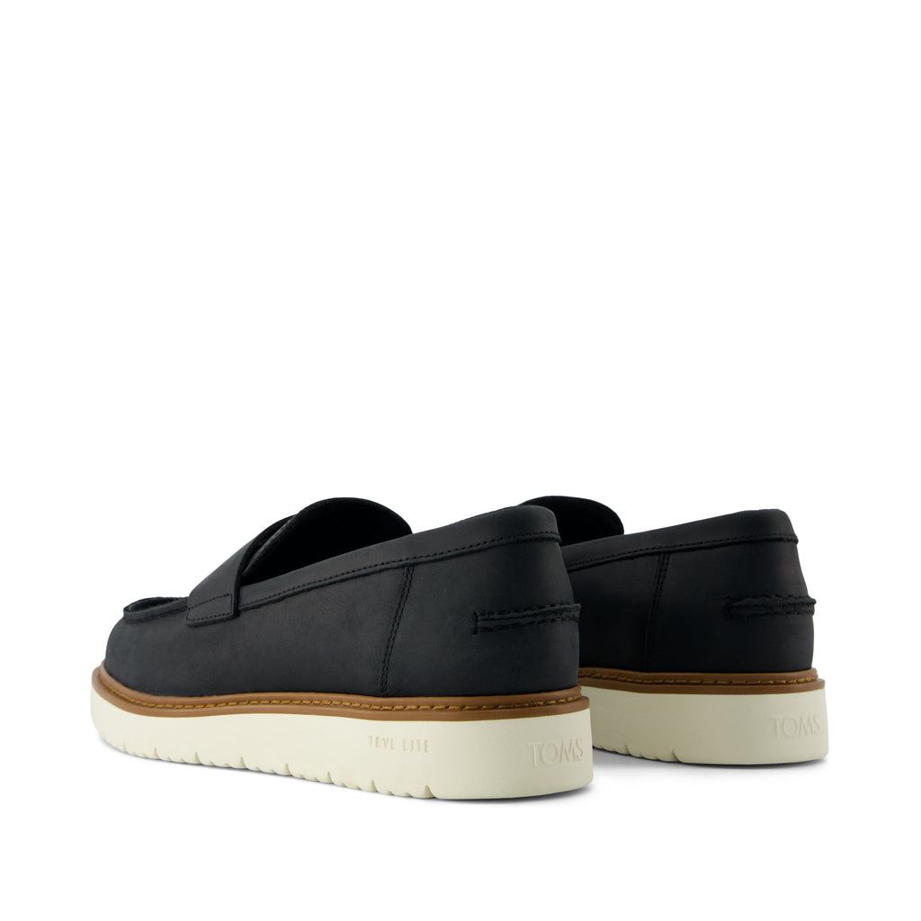 Navi TRVL LITE  Havana Loafer - Black Leather Back View