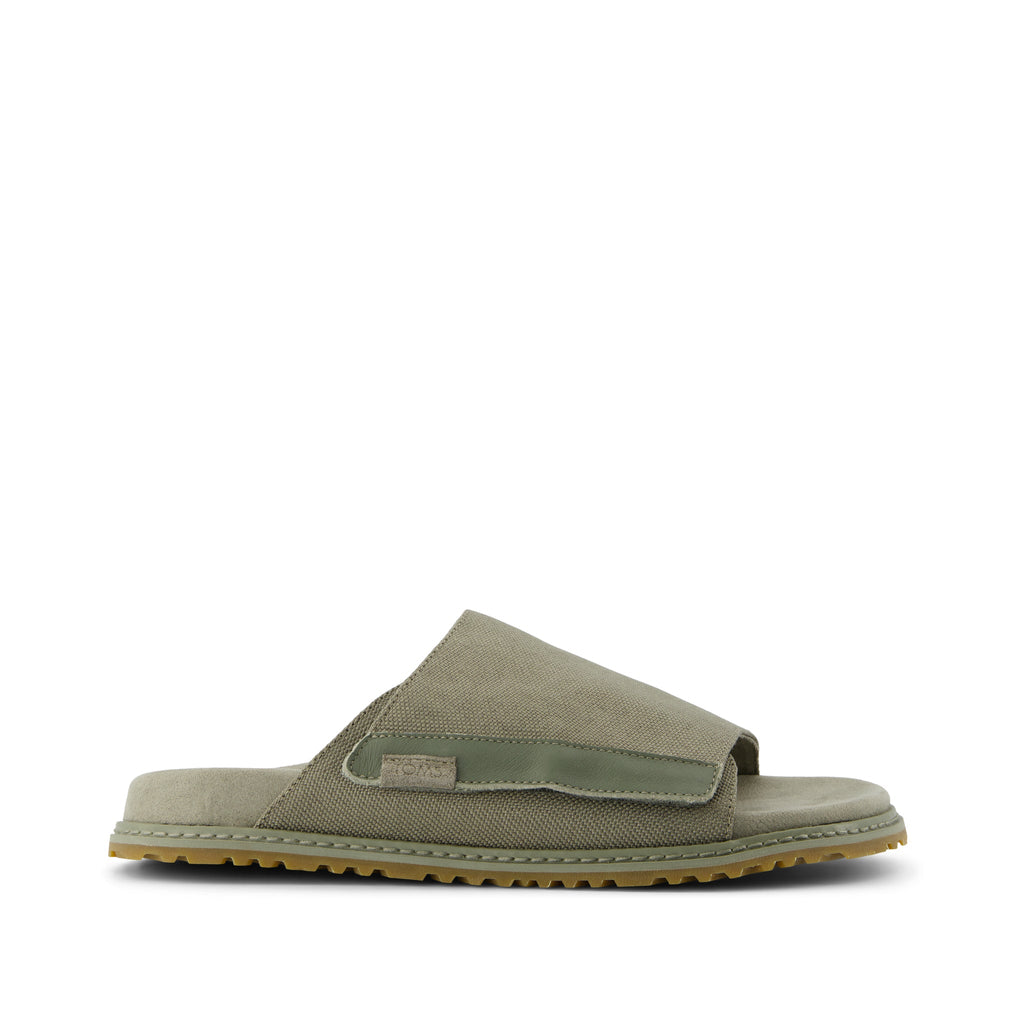 Danilo Slide Sandal - Vetiver Grey Heavy Canvas Side View