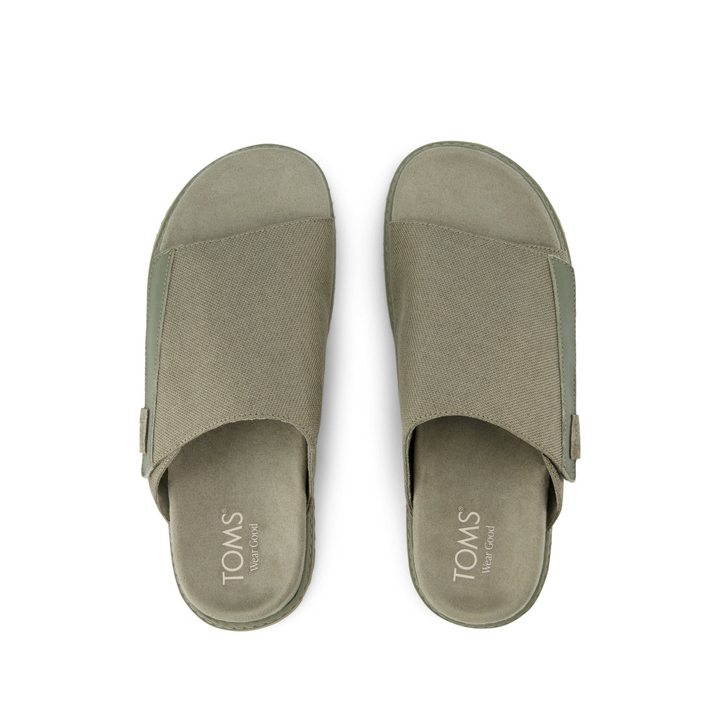 Danilo Slide Sandal - Vetiver Grey Heavy Canvas Top View