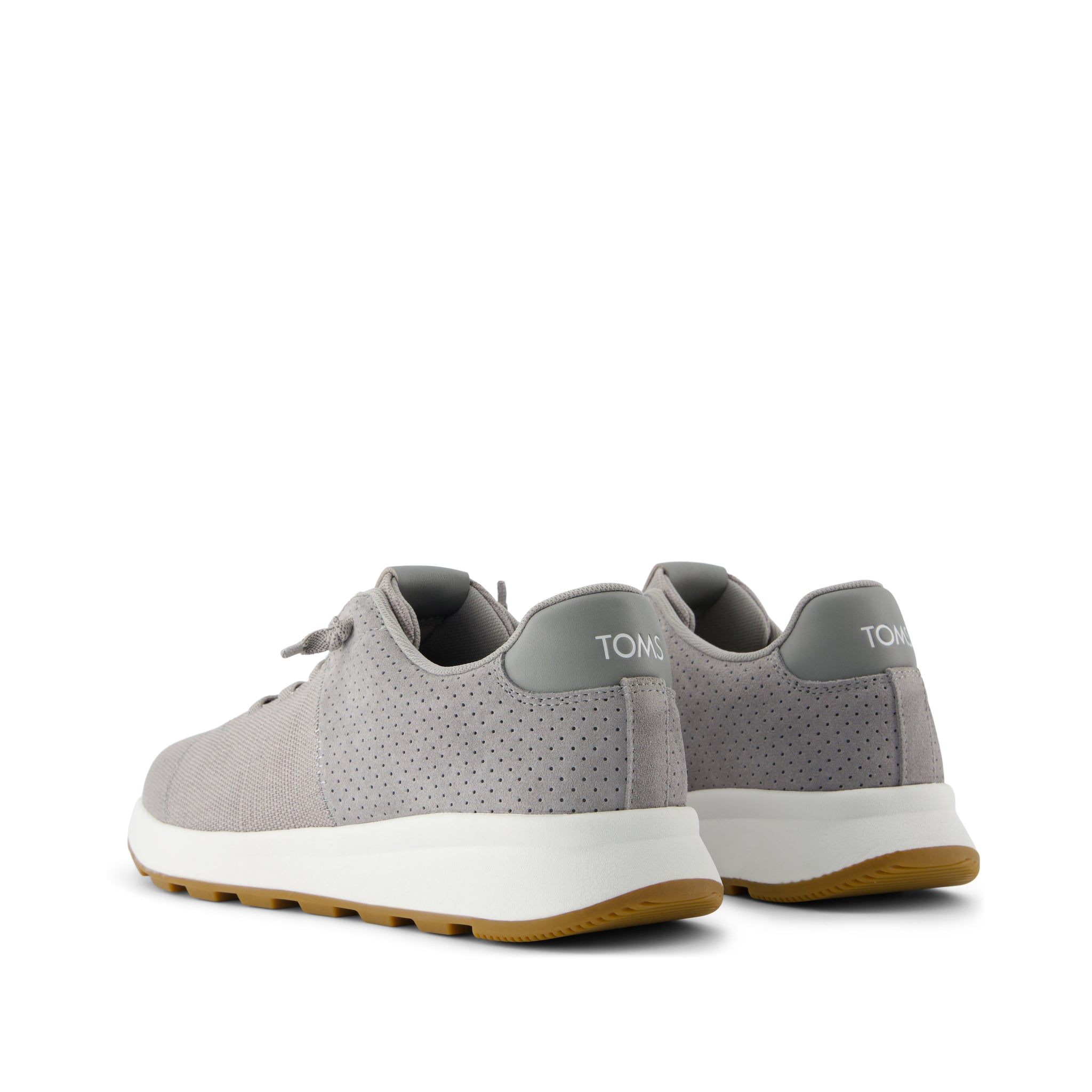 TRVL LITE Cabrillo Sneaker - Water Repellent Drizzle Grey Legacy Canvas and Perforated Suede Back View