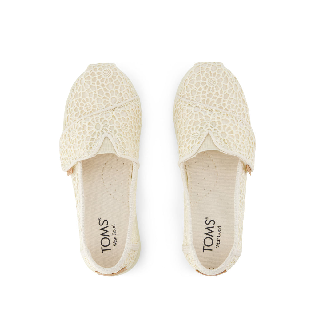 Alpargata Classic Kids Shoe - Natural Moroccan Crochet Top View