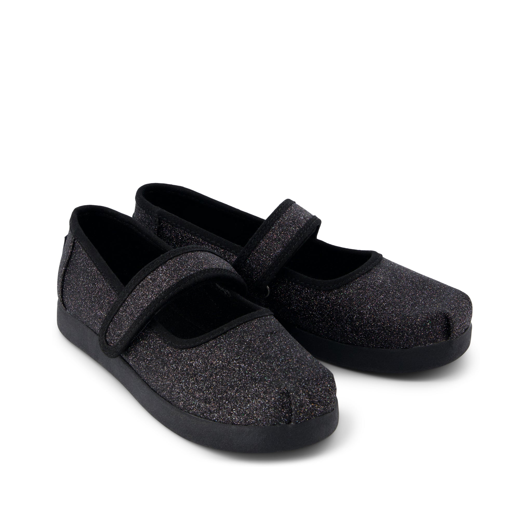 Nora Mary Jane Kids Shoe - Black Iridescent Glimmer Front View