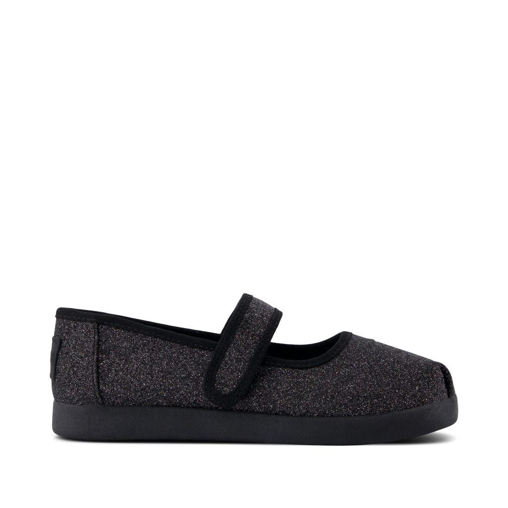 Nora Mary Jane Kids Shoe - Black Iridescent Glimmer Side View