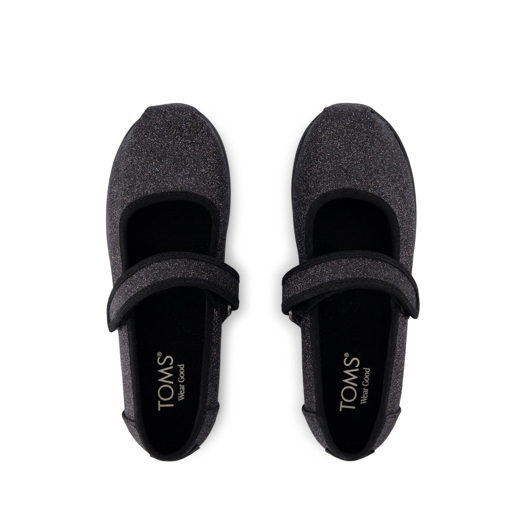 Nora Mary Jane Kids Shoe - Black Iridescent Glimmer Top View