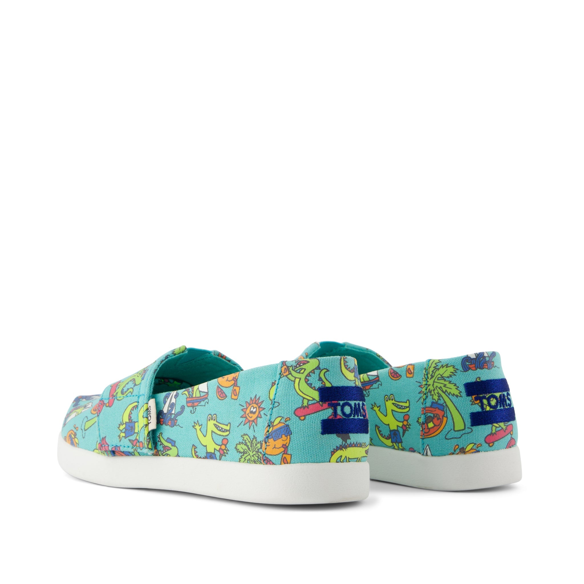 Alpargata Classic Kids Shoe - Aqua Glow in the Dark Miami Alligators Back View