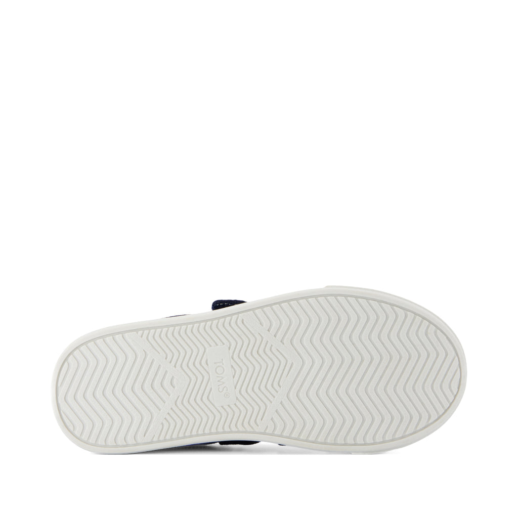 Cruz Double Strap Kids Sneaker - Navy Heritage Canvas Bottom Sole View