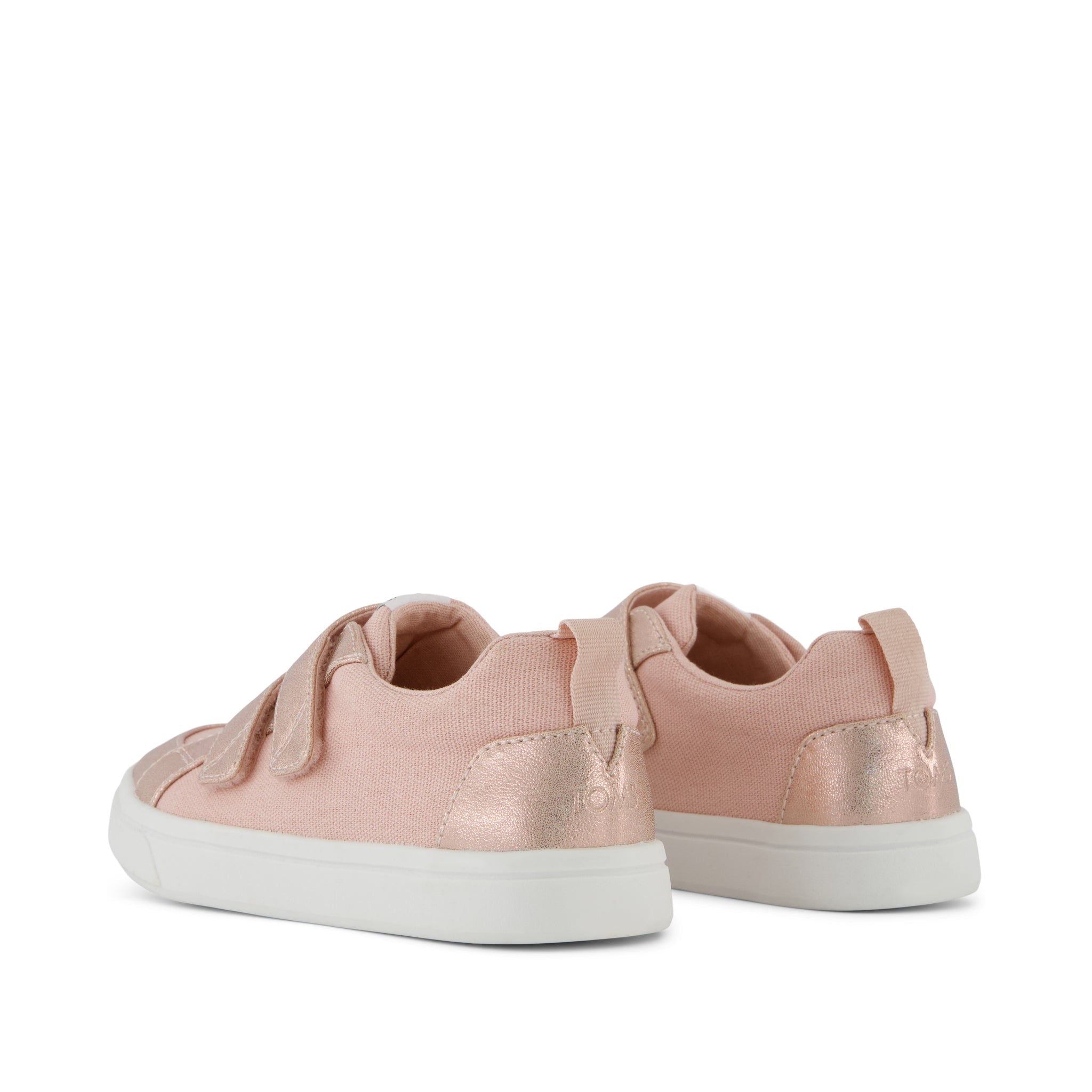 Cruz Double Strap Pale Rose Metallic Pu Kids Sneaker