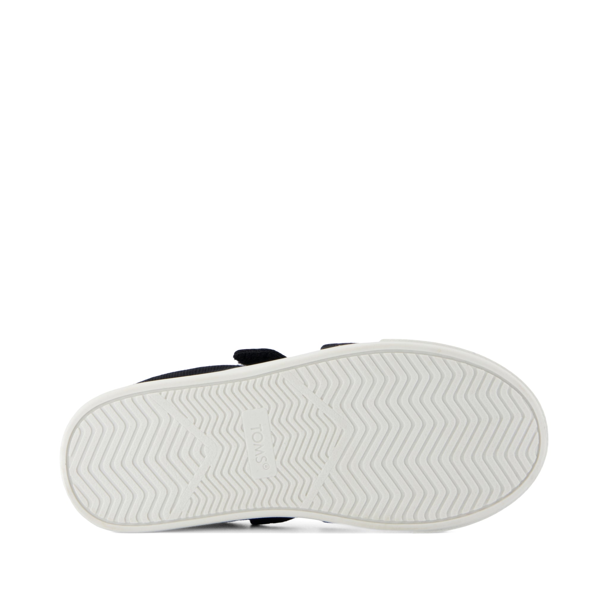 Cruz Double Strap Kids Sneaker - Black Heritage Canvas Bottom Sole View