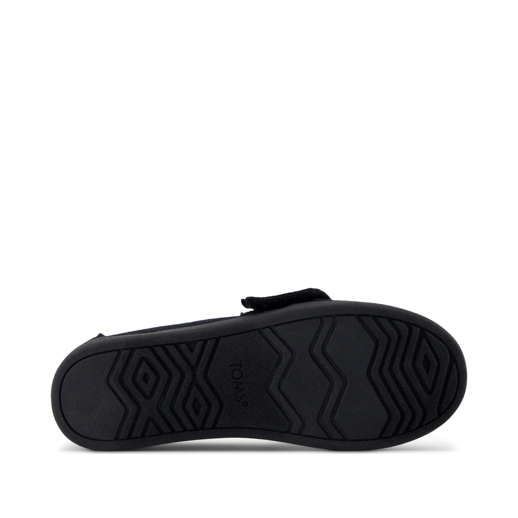 Alpargata Classic Kids Shoe - Black and Black Heritage Canvas Bottom Sole View