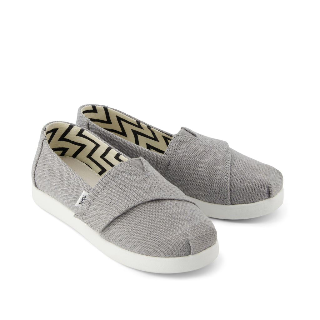 Alpargata Classic Kids Shoe - Drizzle Grey Heritage Canvas Front View
