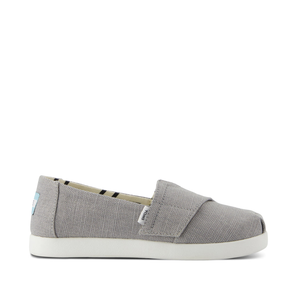 Alpargata Classic Kids Shoe - Drizzle Grey Heritage Canvas Side View