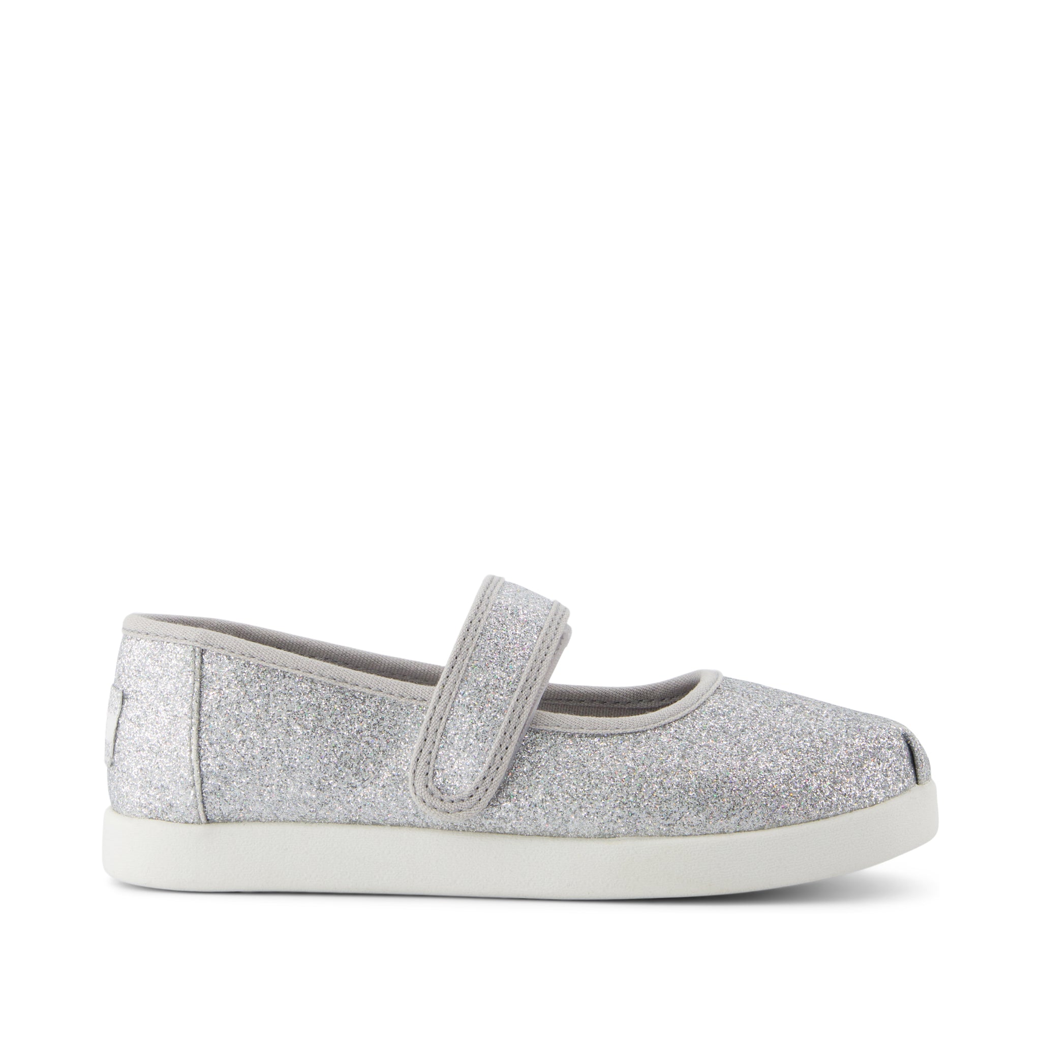 Nora Mary Jane Kids Shoe - Silver Iridescent Glimmer Side View