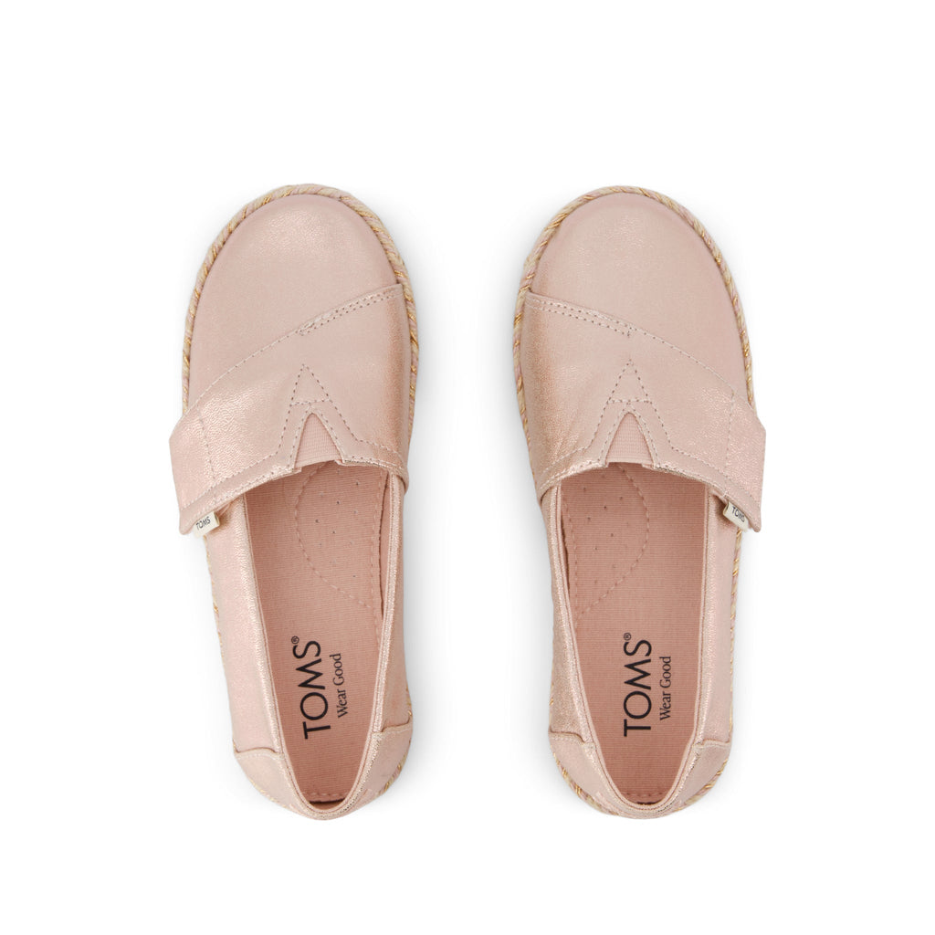 Alpargata Rope 2.0 Kids Espadrille - Pale Rose Metallic Iridescent PU Top View
