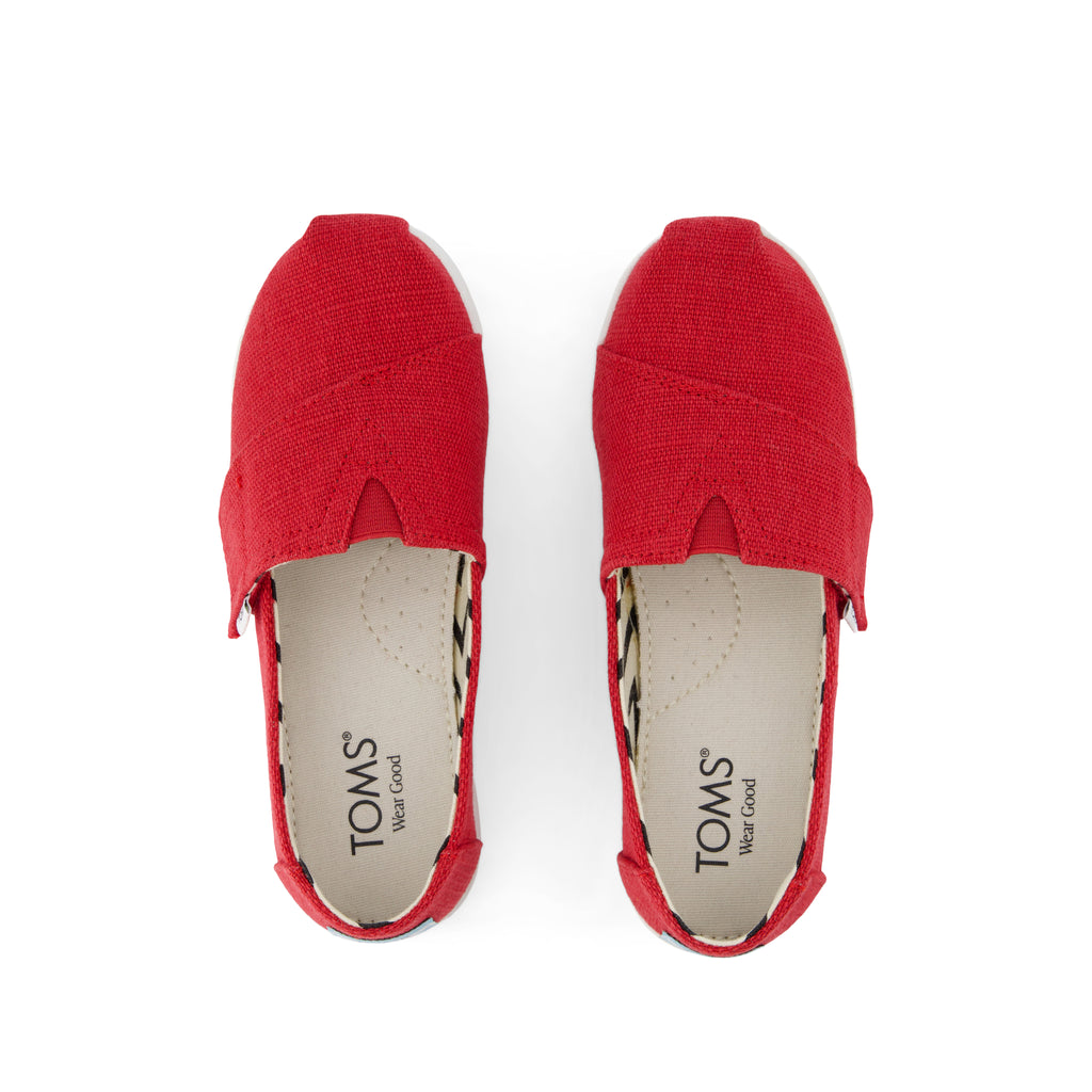 Alpargata Classic Kids Shoe - Red Heritage Canvas Top View
