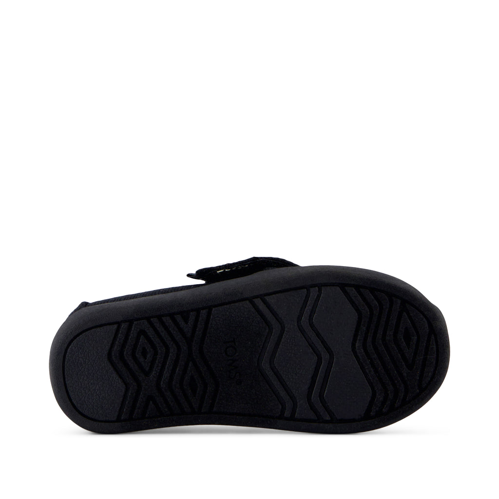 Alpargata Classic Toddler Shoe - Black and Black Heritage Canvas Bottom Sole View