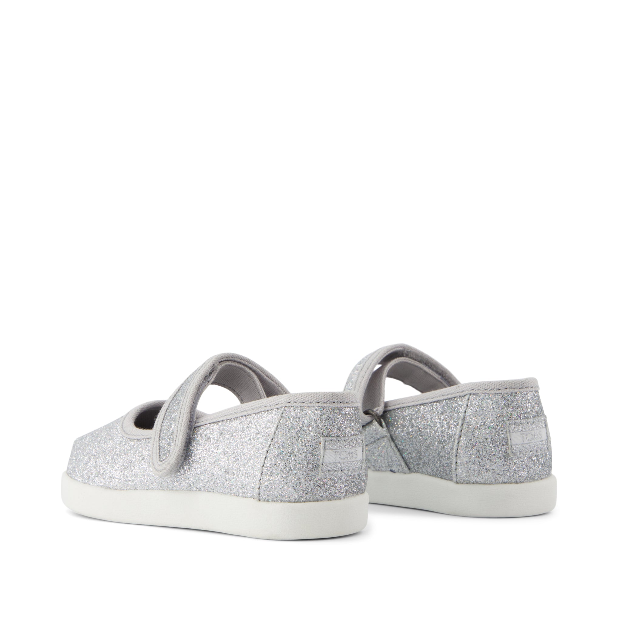 Nora Mary Jane Toddler Shoe - Silver Iridescent Glimmer Back View