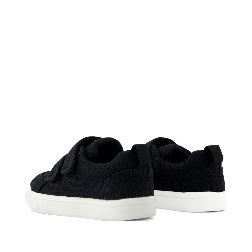 Cruz Double Strap Toddler Sneaker - Black Heritage Canvas Back View