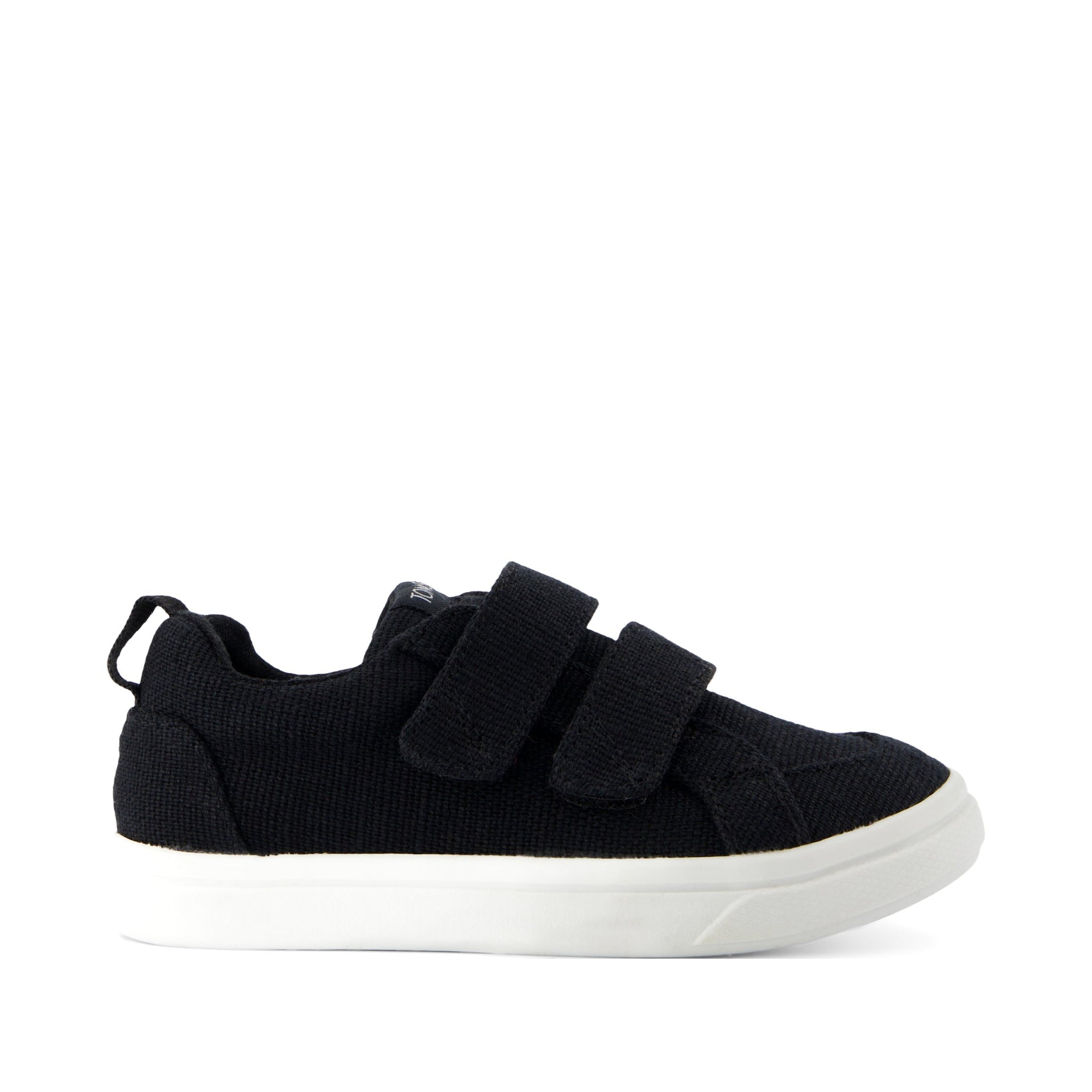 Cruz Double Strap Black Heritage Canvas Toddler Sneaker – TOMS.com