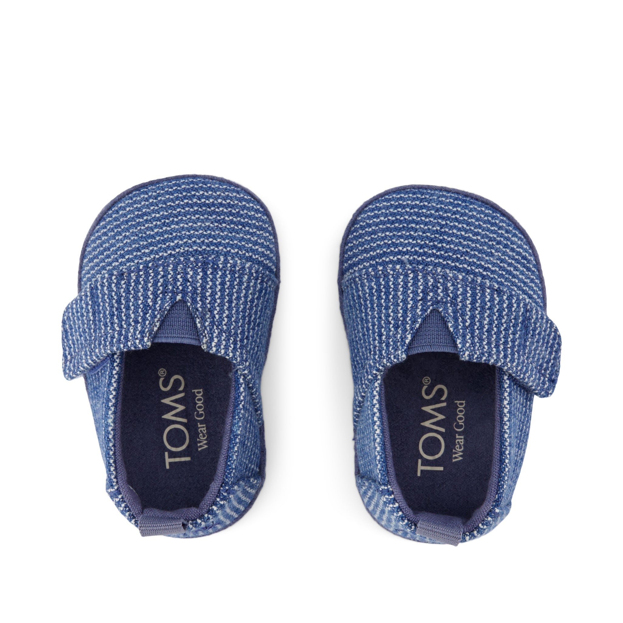 Layette Alpargata Crib Shoe - Dark Sky Subtle Stripes Top View