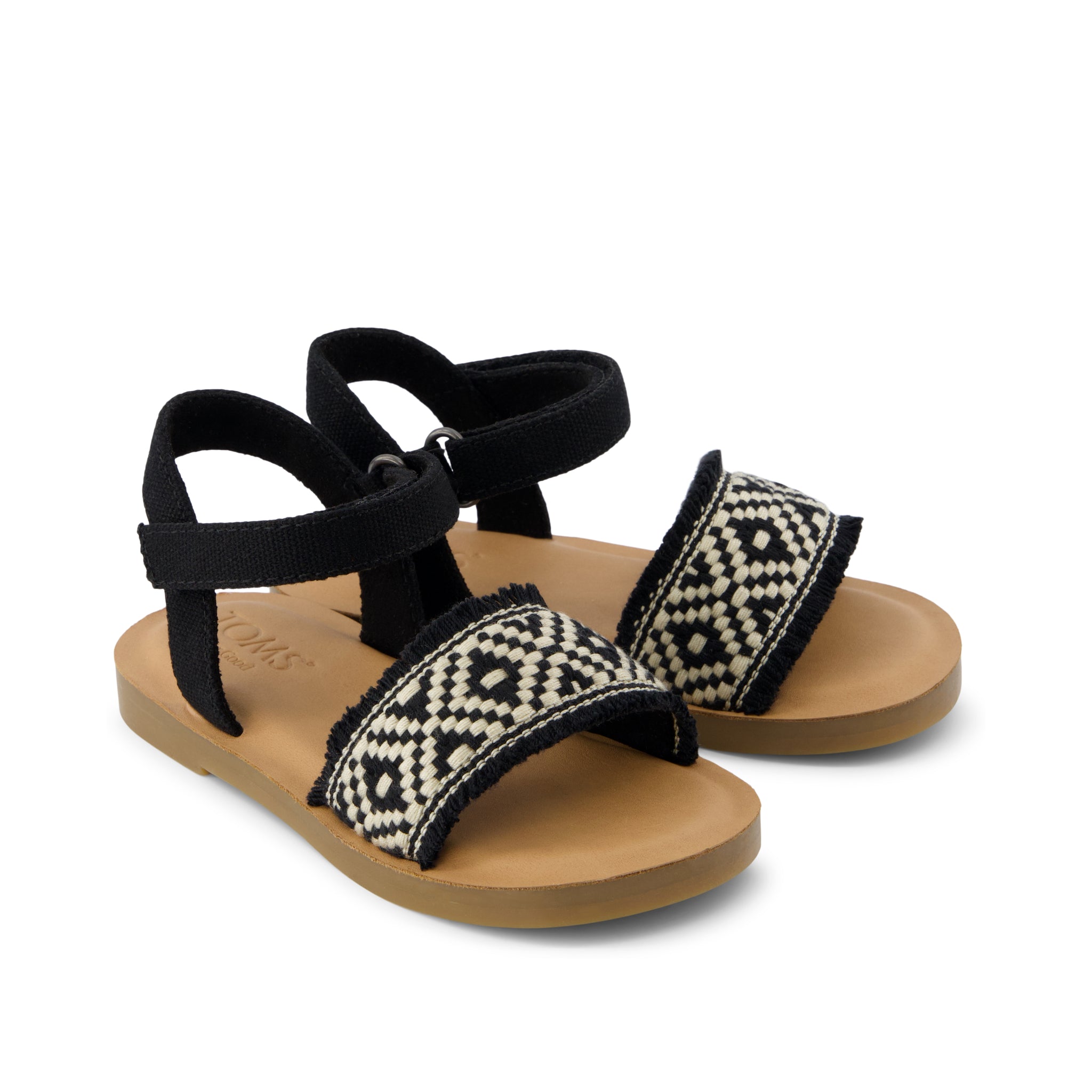 Remi Ankle Strap Toddler Sandal - Black Diamond Global Strap Front View