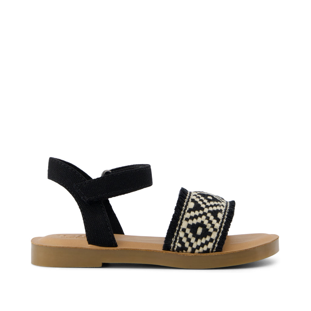 Remi Ankle Strap Toddler Sandal - Black Diamond Global Strap Side View