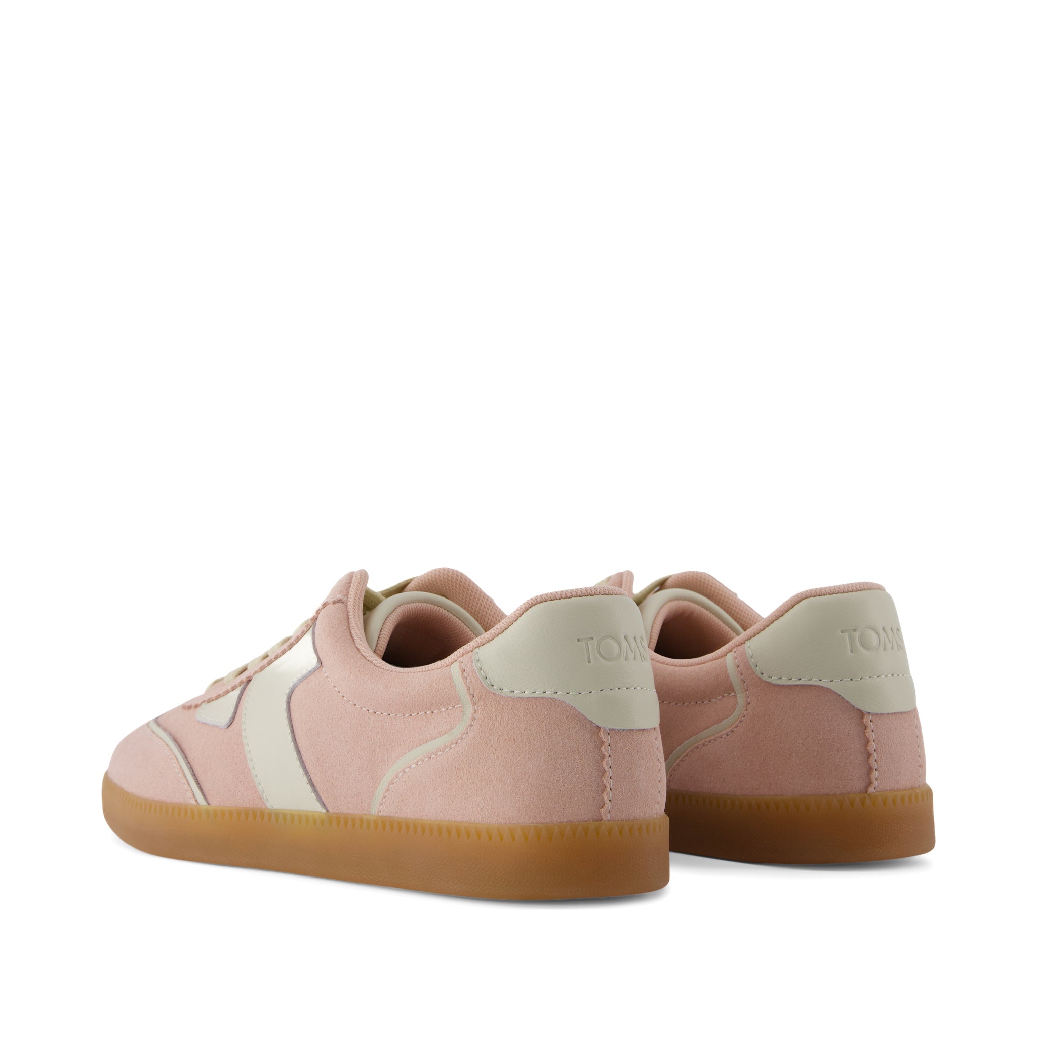 Collins Casual Lace-Up Sneaker - Pale Rose Suede and Leather Back View