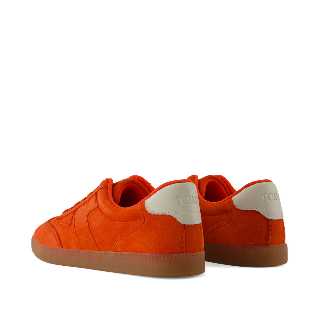Collins Casual Lace-Up Sneaker - Flame Suede and Leather Back View