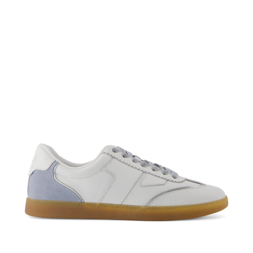 Collins Casual Lace-Up Sneaker - Pastel Blue Multi Leather and Suede Side View