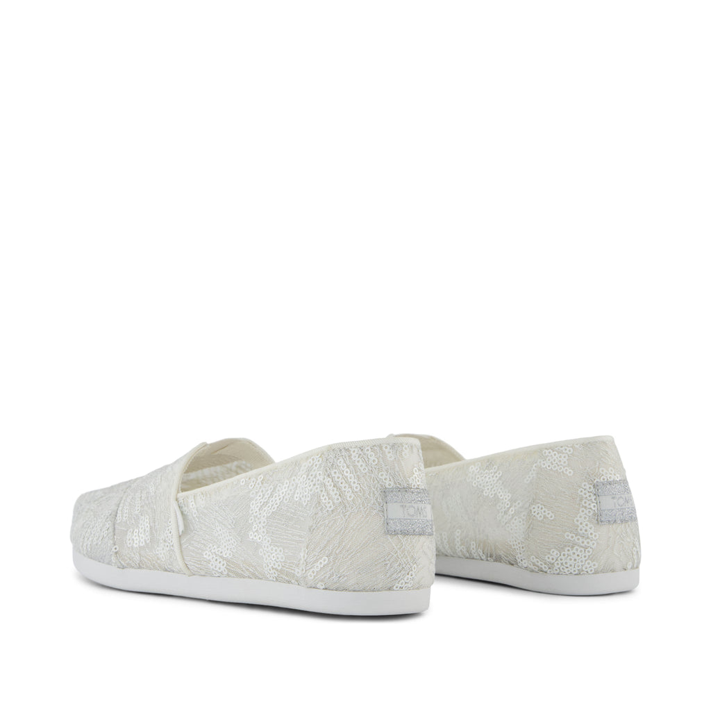 Alpargata Classic - White Sequin Mesh Back View