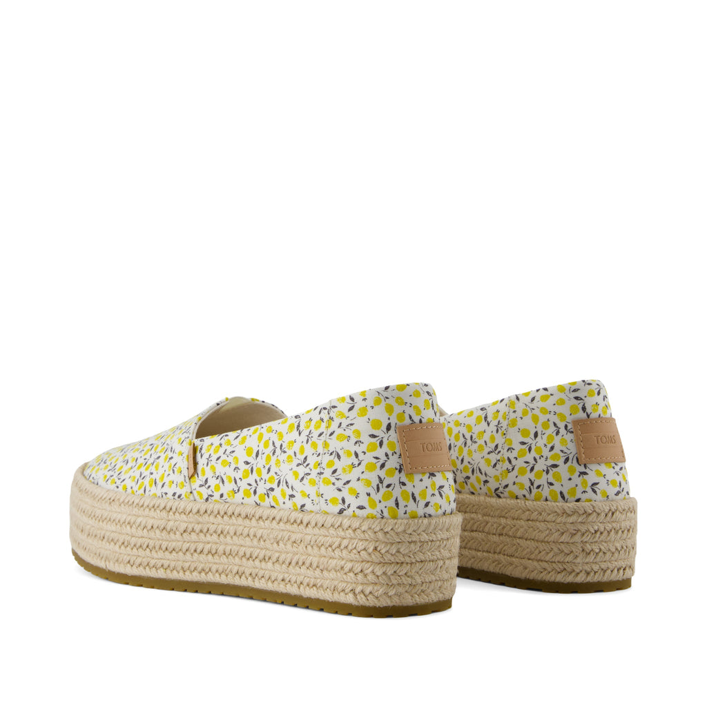 Valencia Platform Espadrille - Yellow Liberty ED on Tana Lawn Back View