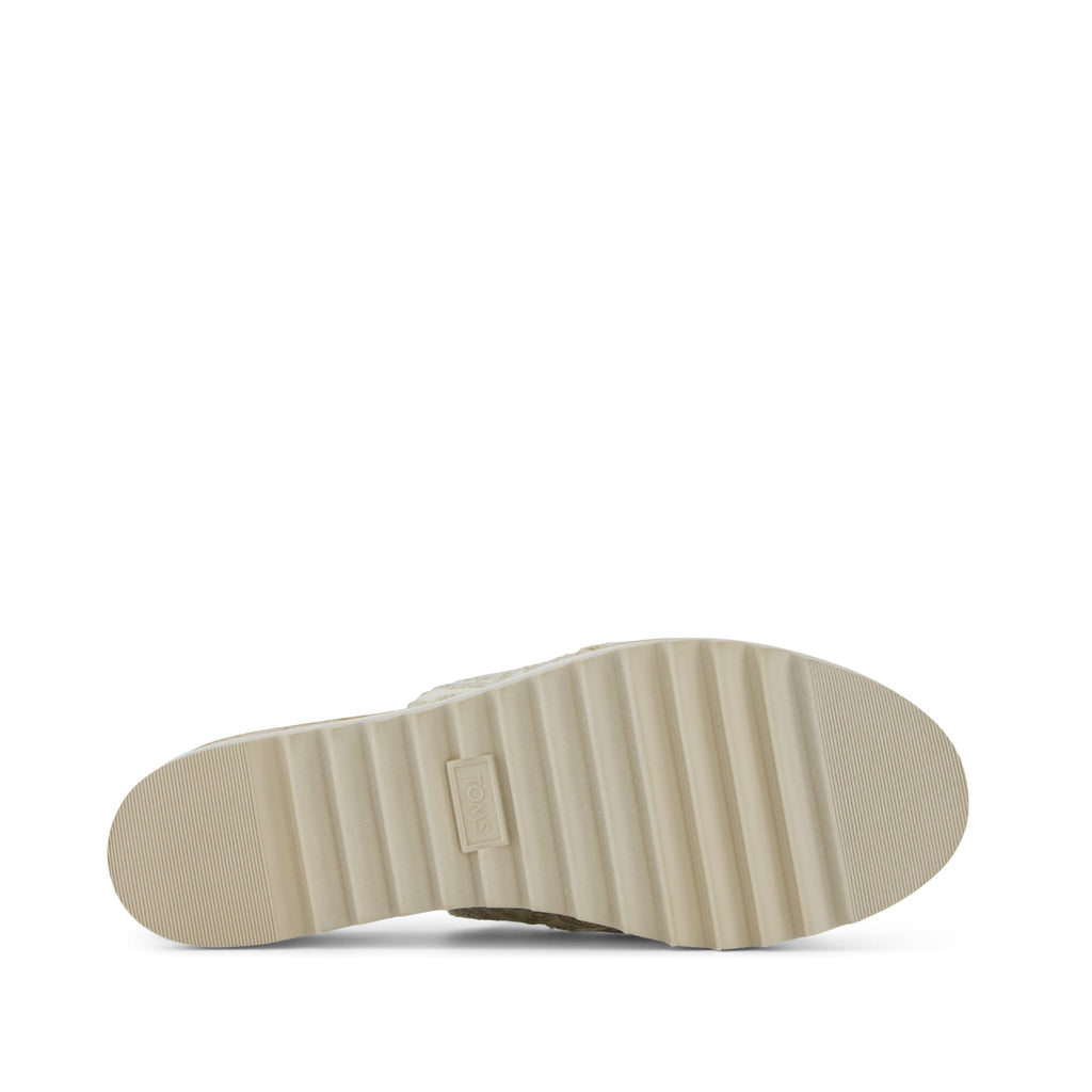 Diana Mule Wedge Sandal - Egret Botanical Eyelet Bottom Sole View