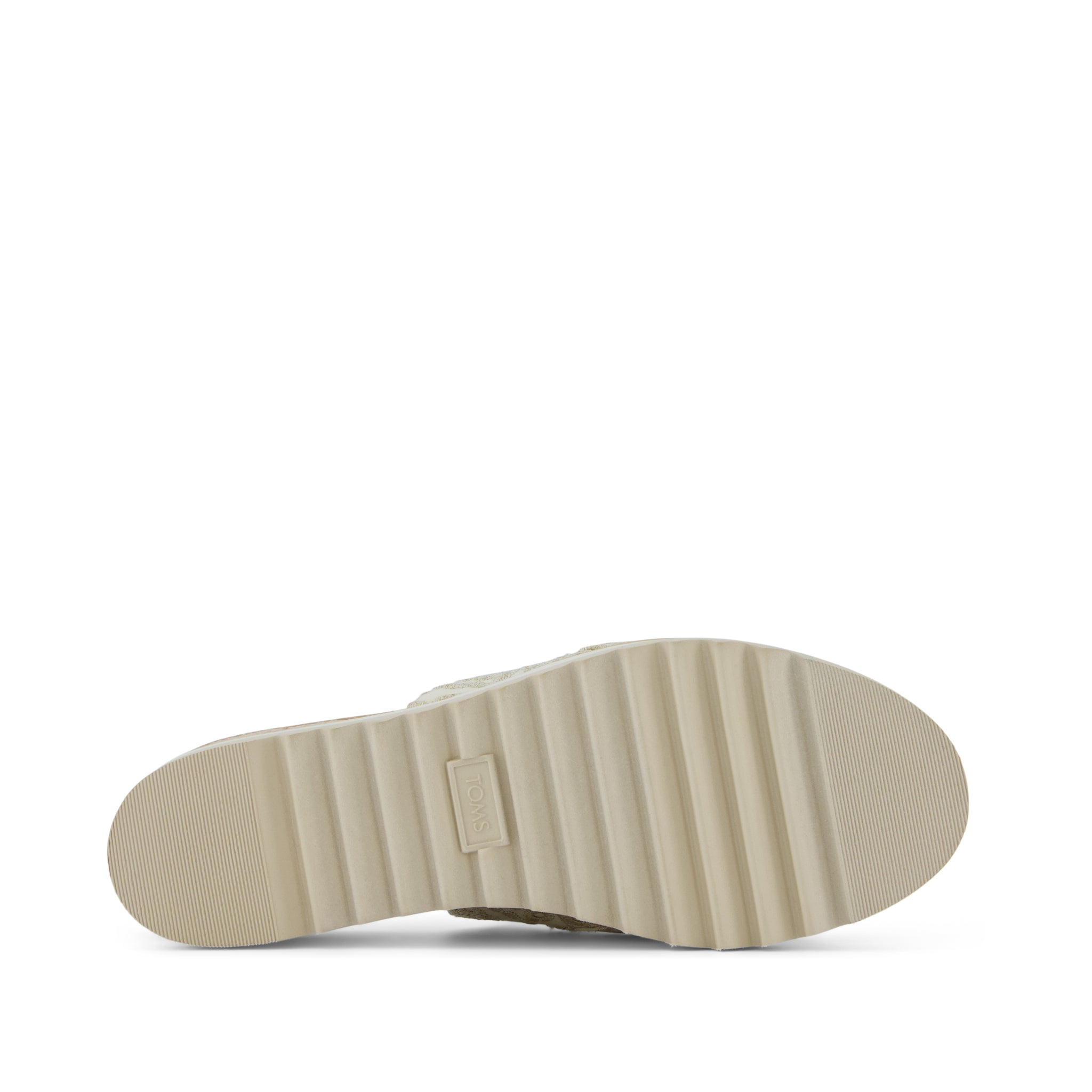 Diana Mule Wedge Sandal - Egret Botanical Eyelet Bottom Sole View