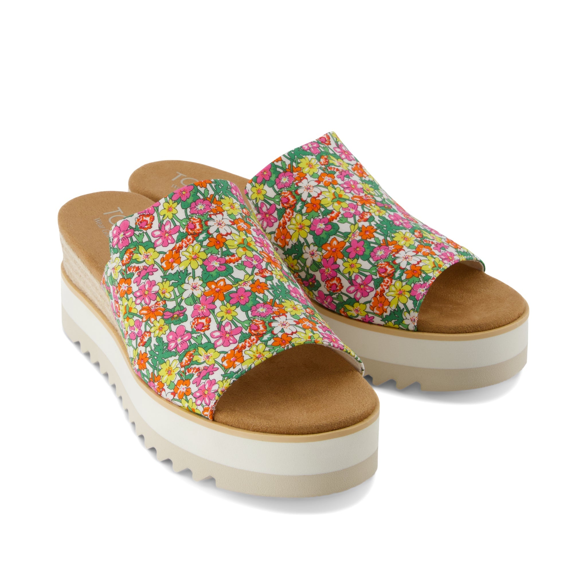 DIANA フラワープリント ミュール Womens Diana Mule Wedge Sandal Embroidered Tropical Floral – TOMS.com