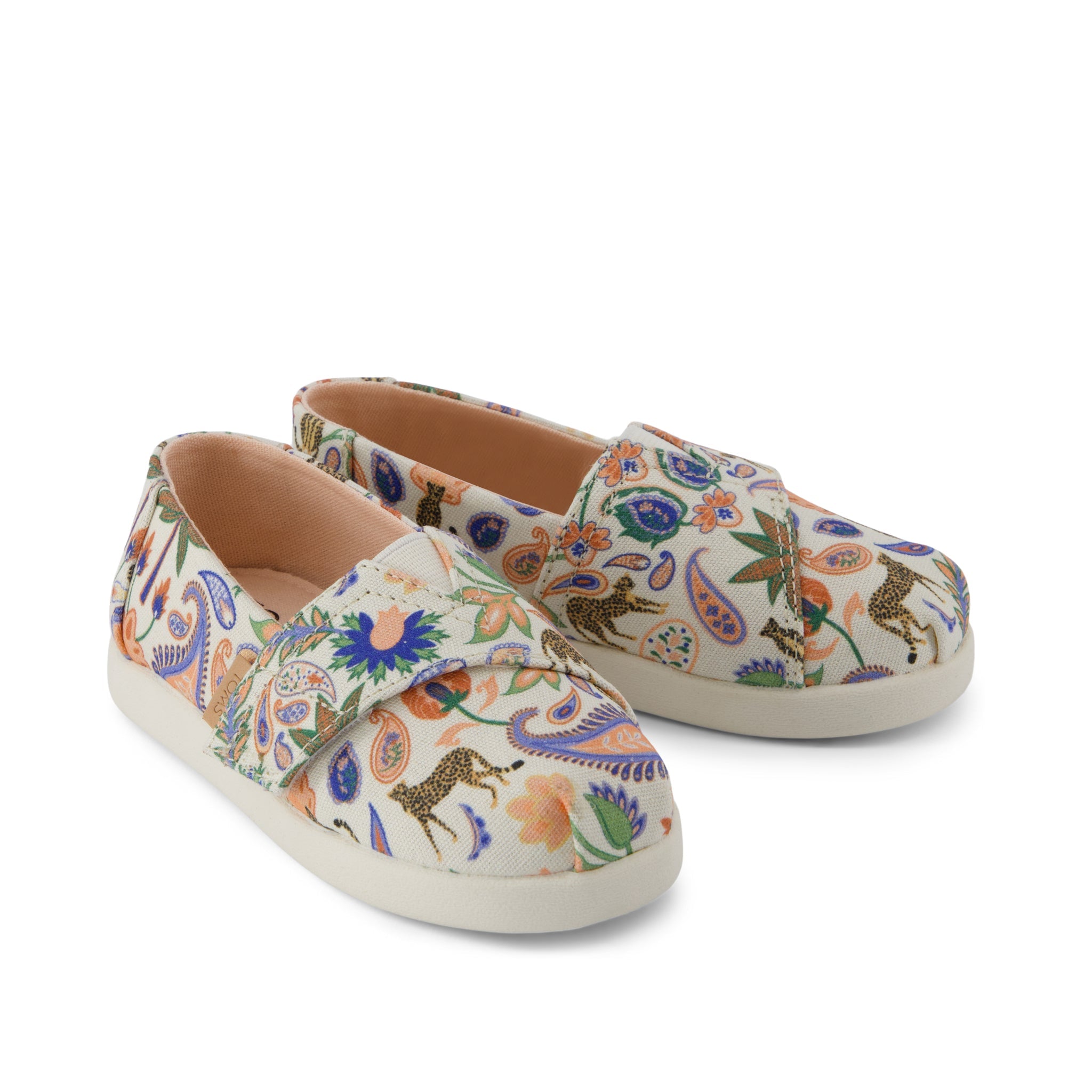 Alpargata Classic Toddler Shoe - Egret Cheetah Paisley Print Front View