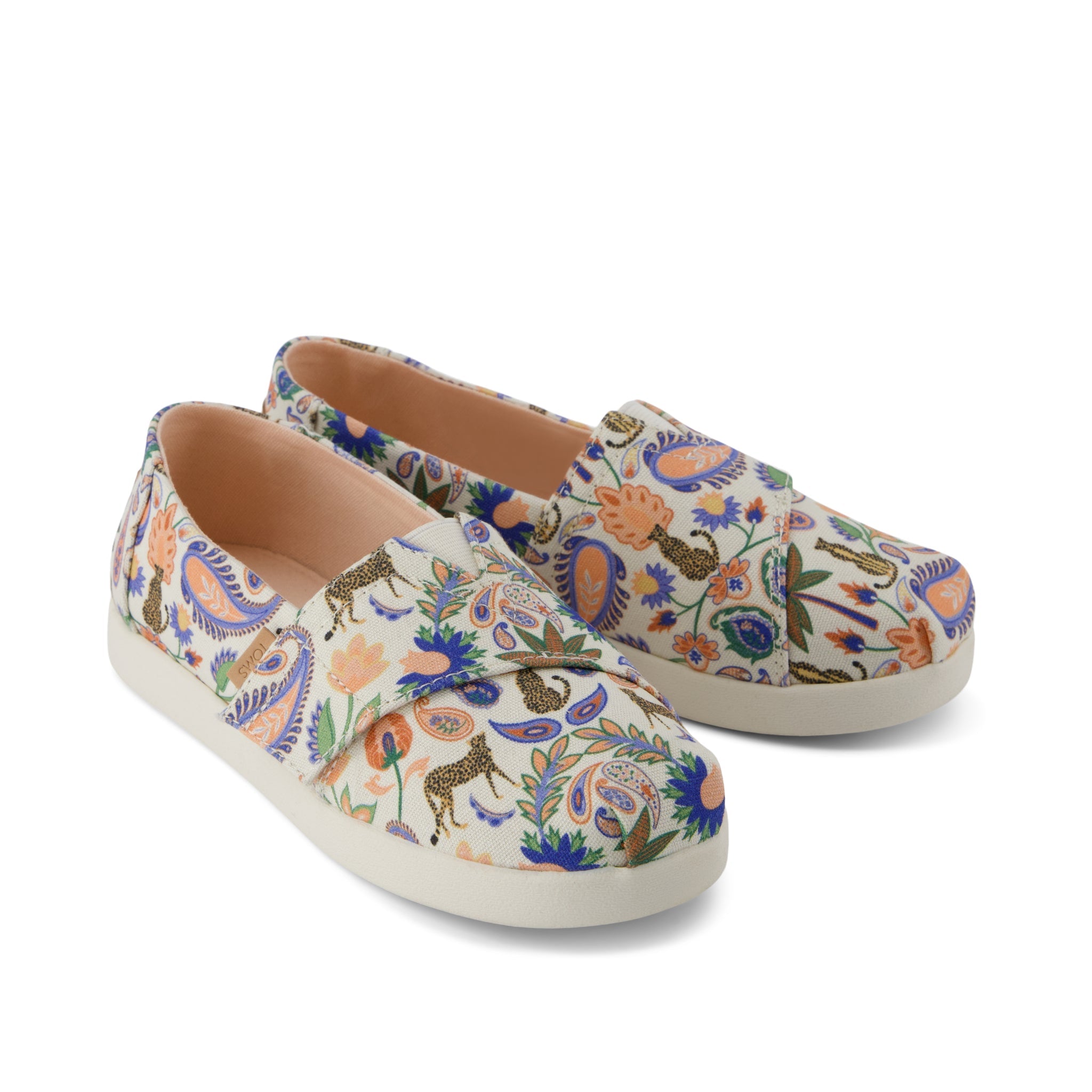 Alpargata Classic Kids Shoe - Egret Cheetah Paisley Print Front View