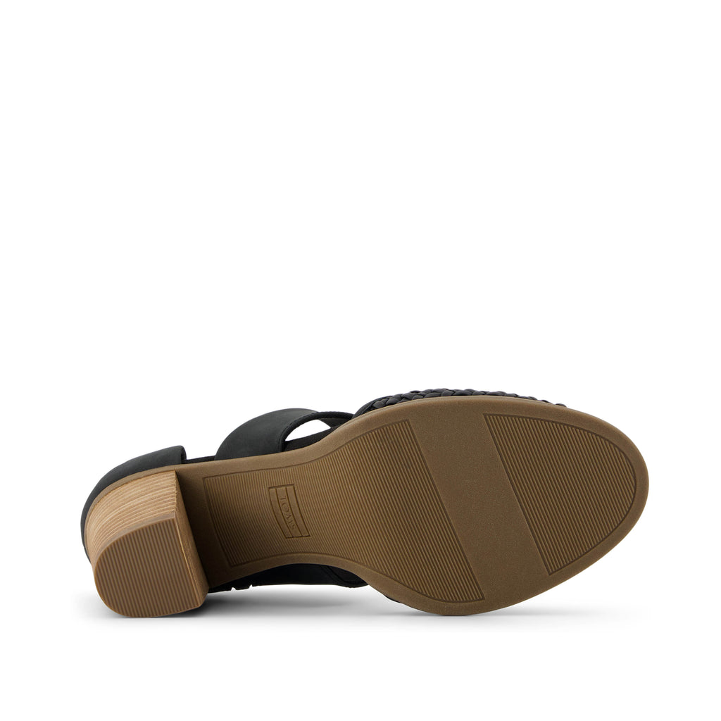 Milan Black Geo Basket PU Leather Closed Toe Heel