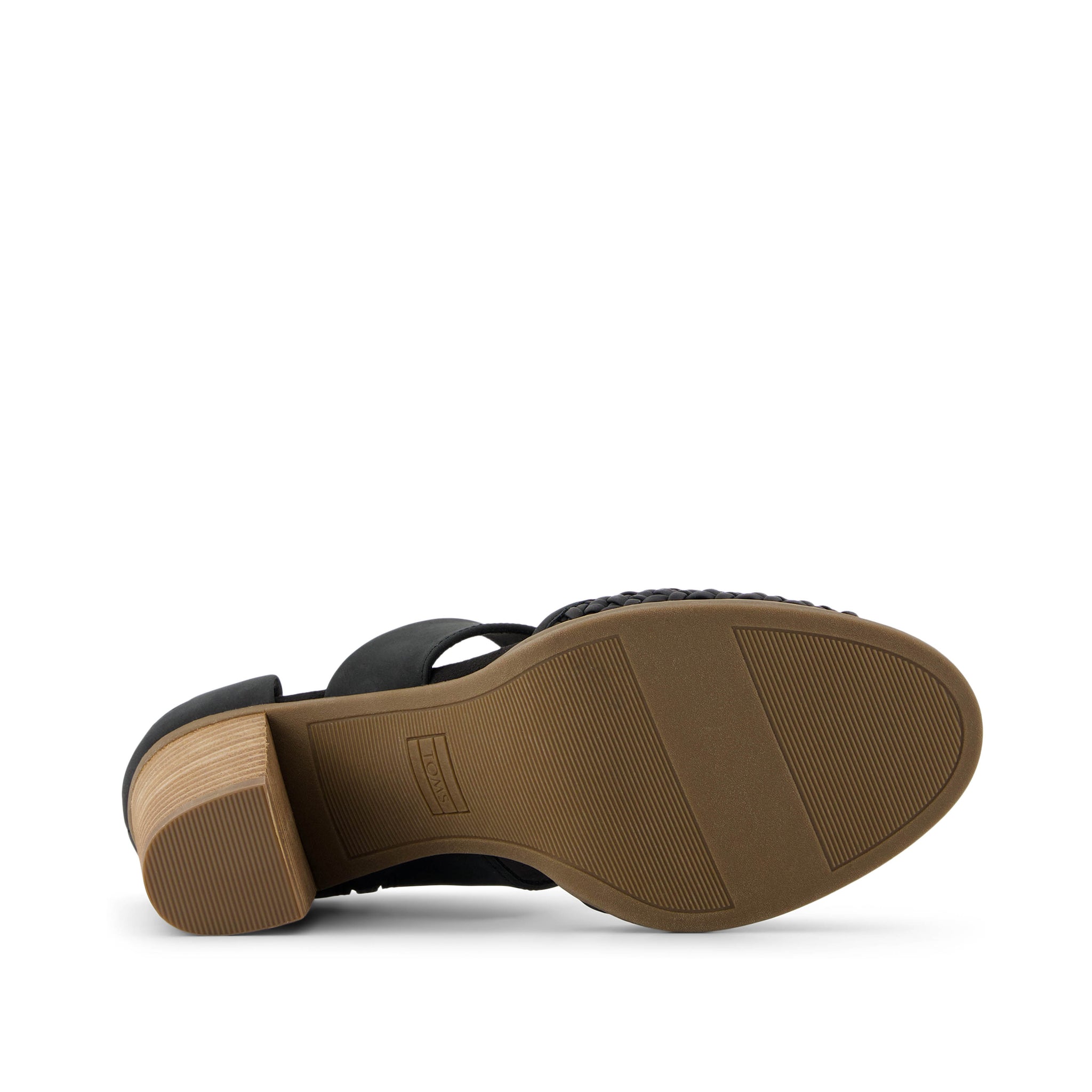 Milan Black Geo Basket PU Leather Closed Toe Heel