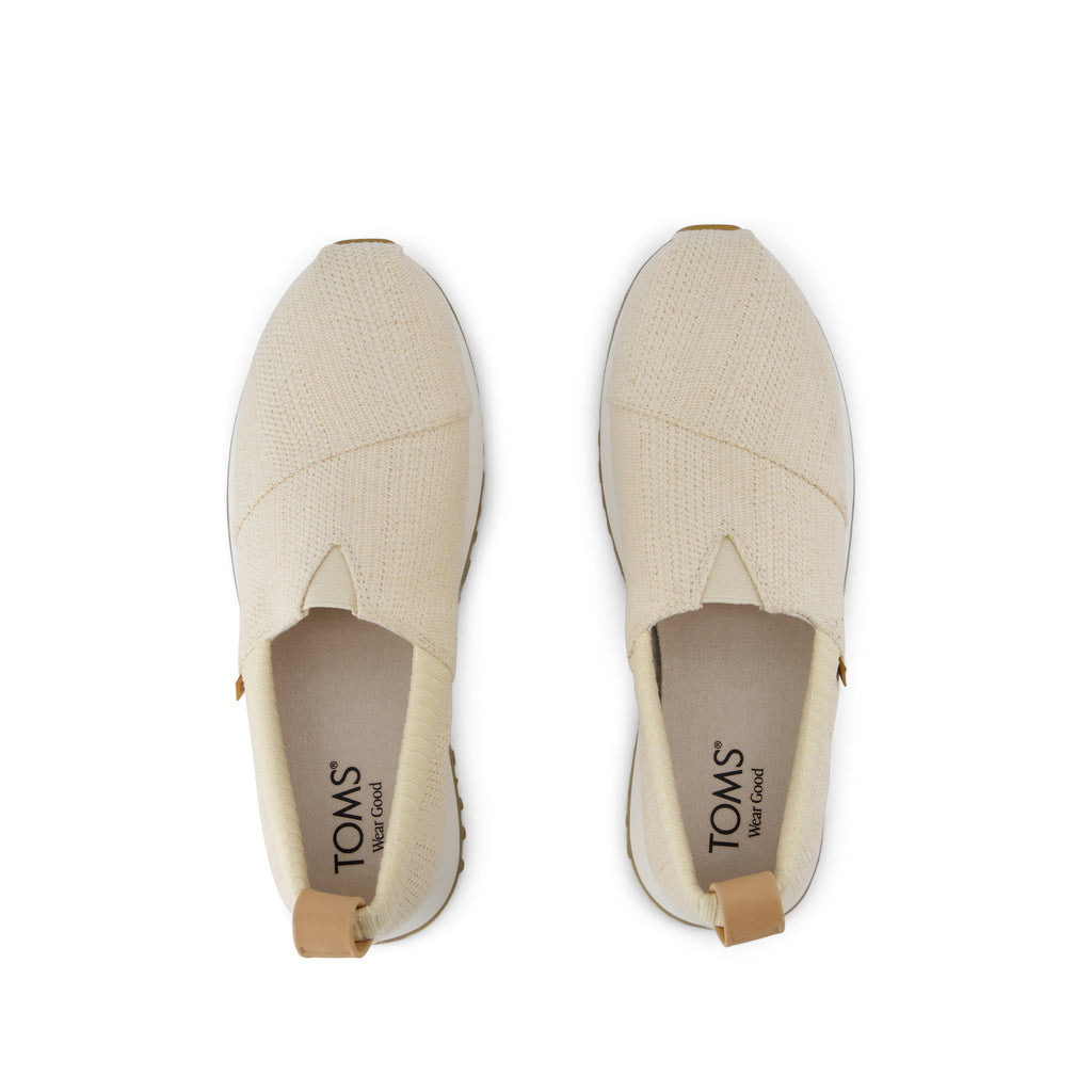 Resident 2.0 Sneaker - Natural Undyed Metallic Linen Stripe Top View