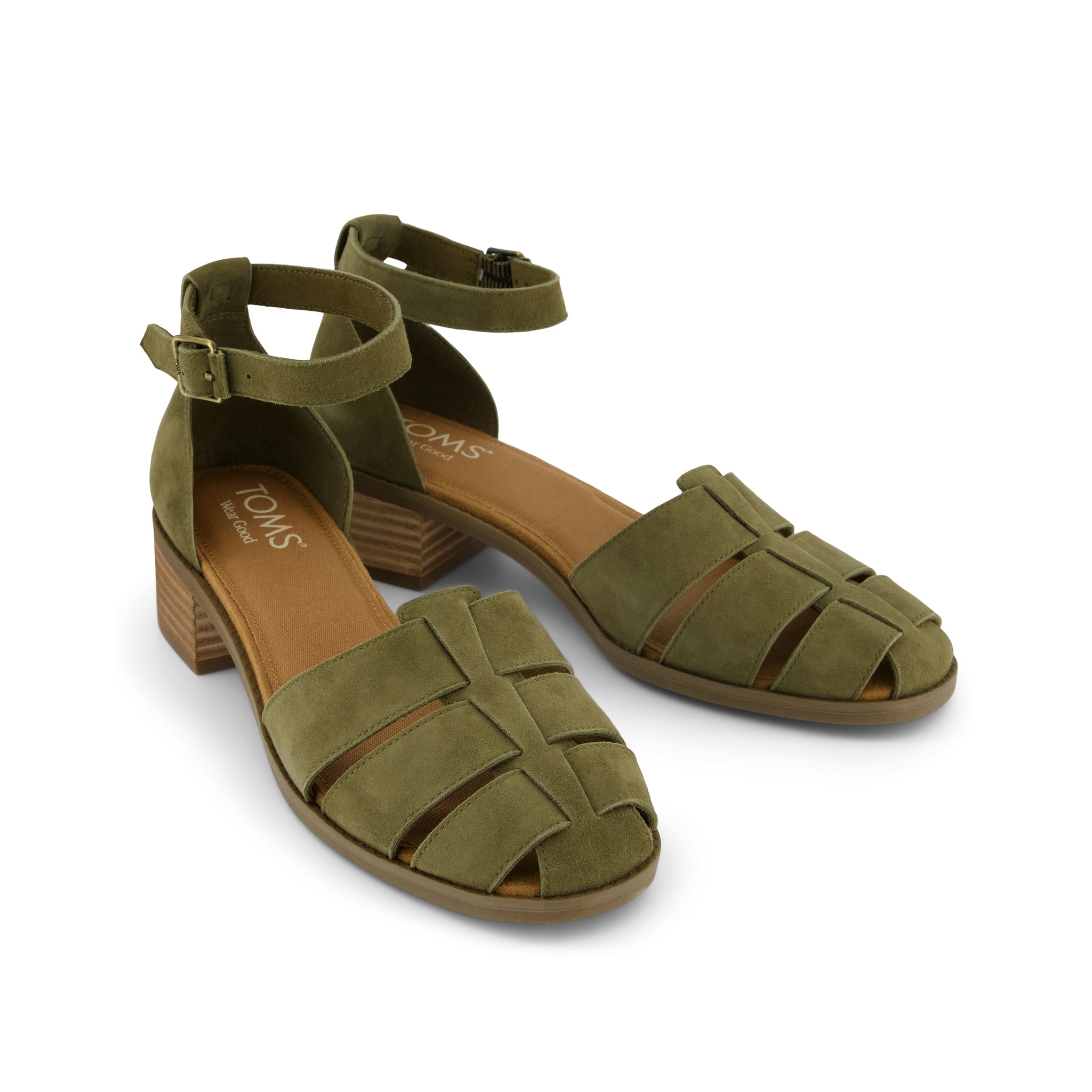 Jaclyn Fisherman Heel Military Olive Kid Suede – TOMS.com