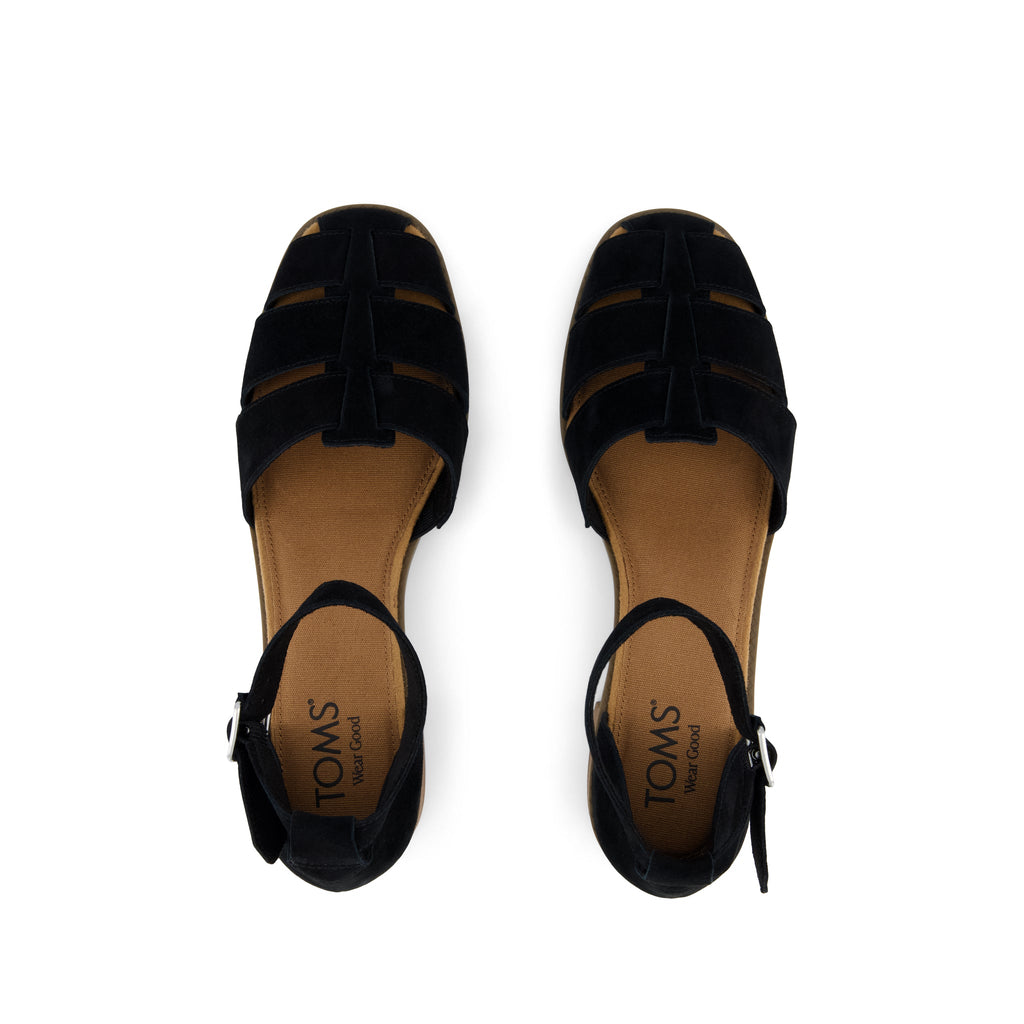 Jaclyn Fisherman Heel - Black Kid Suede Top View