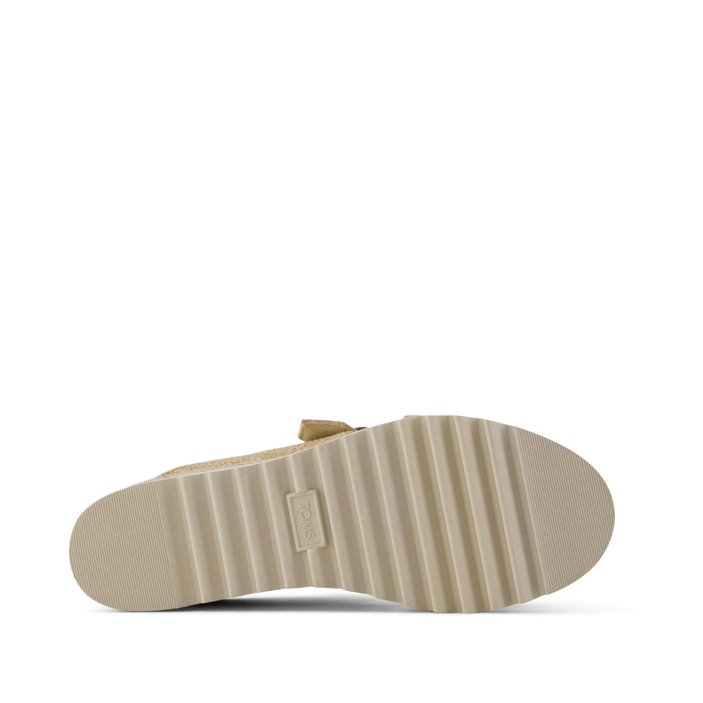 Diana Mule Buckle Wedge Sandal - Natural Bottom Sole View