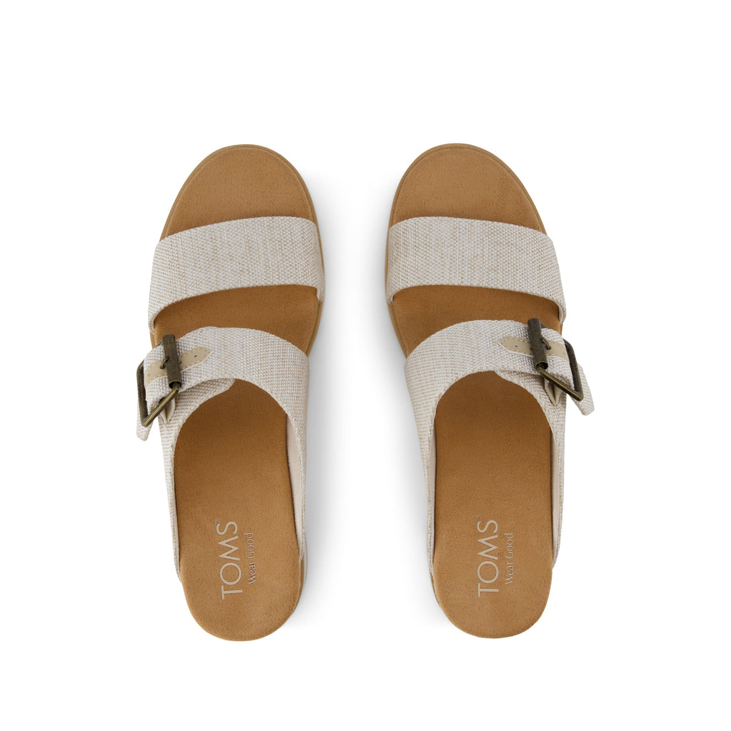 Diana Mule Buckle Wedge Sandal - Natural Top View