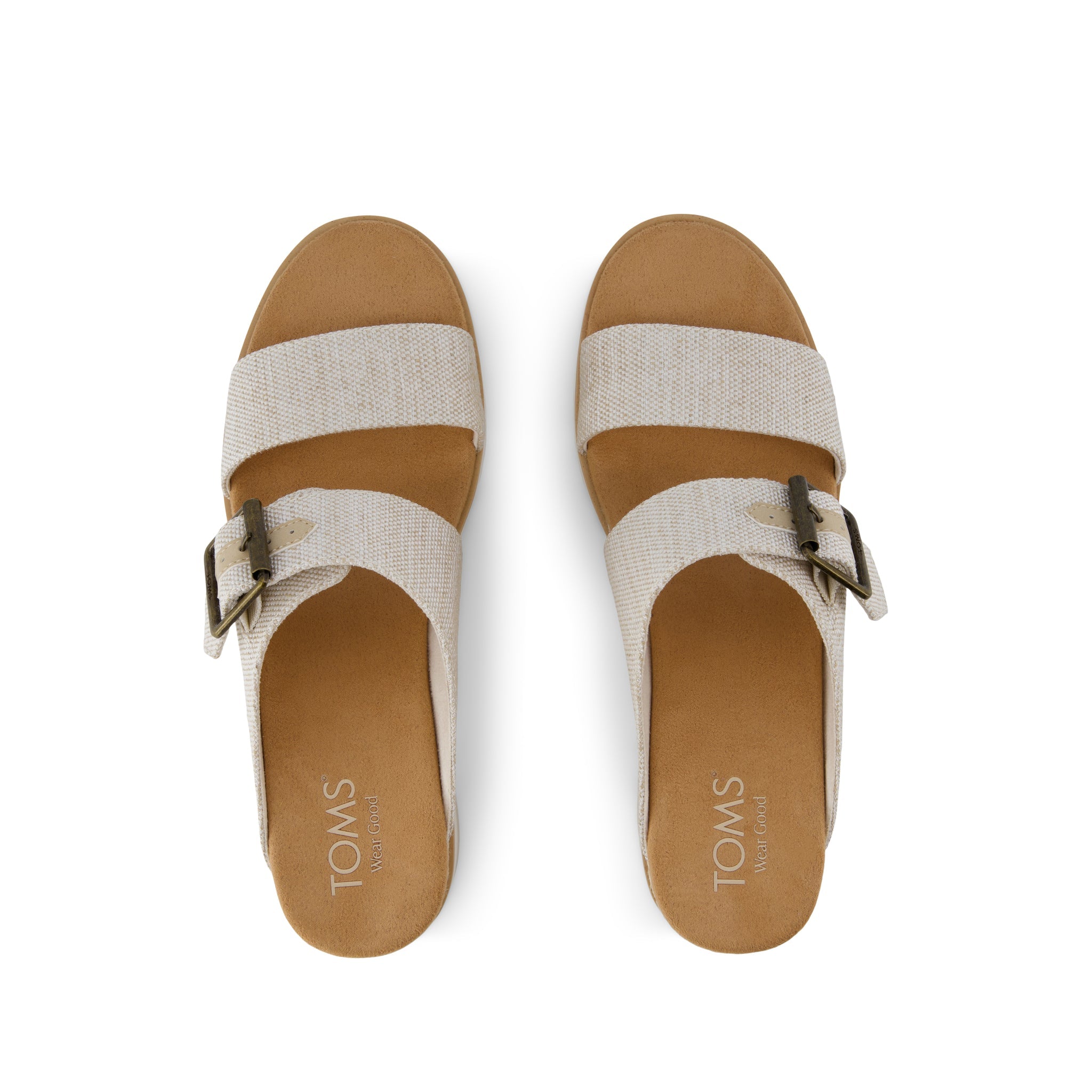 Diana Mule Buckle Wedge Sandal - Natural Top View